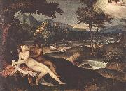 SCHIAVONE, Andrea Landscape with Jupiter and Io GD France oil painting reproduction